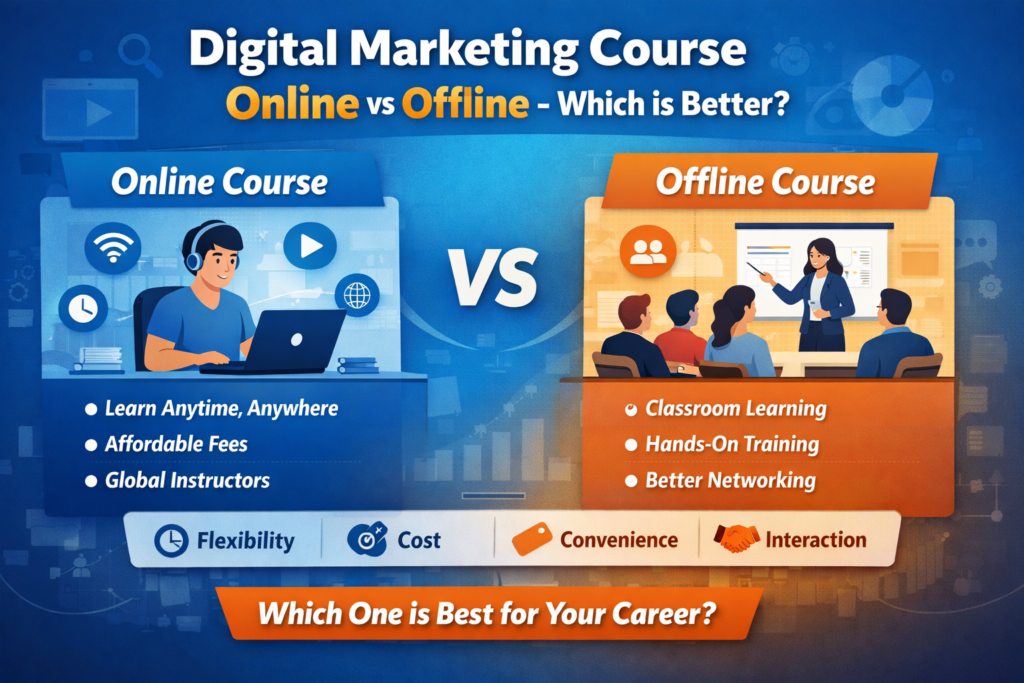 Digital Marketing Course Online vs Offline – Which is Better?