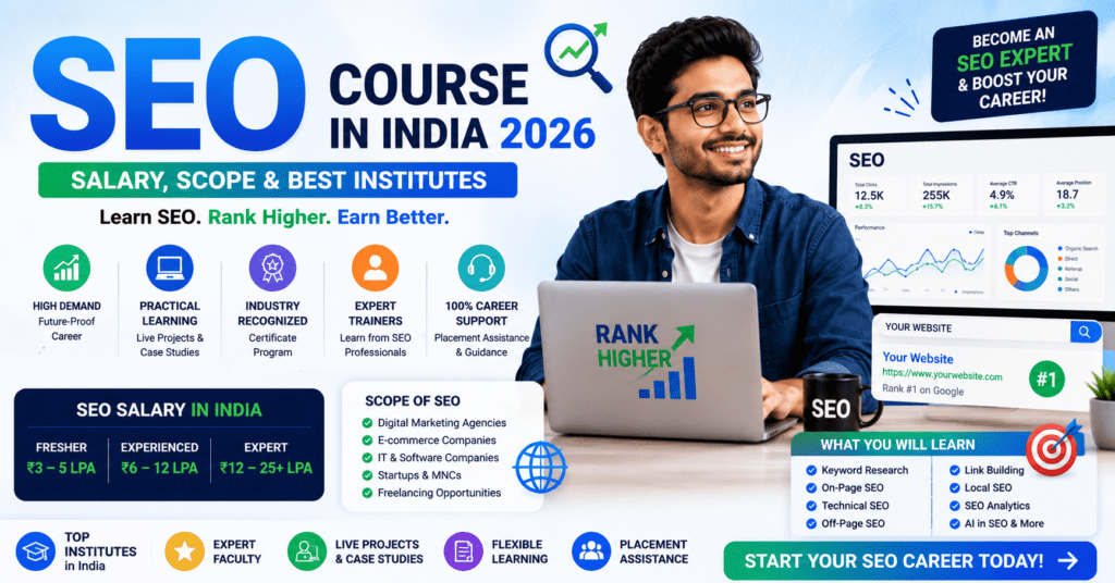 SEO Course in India 2026 – Salary, Scope & Best Institutes