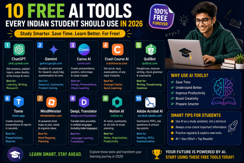 10 free AI tools for students