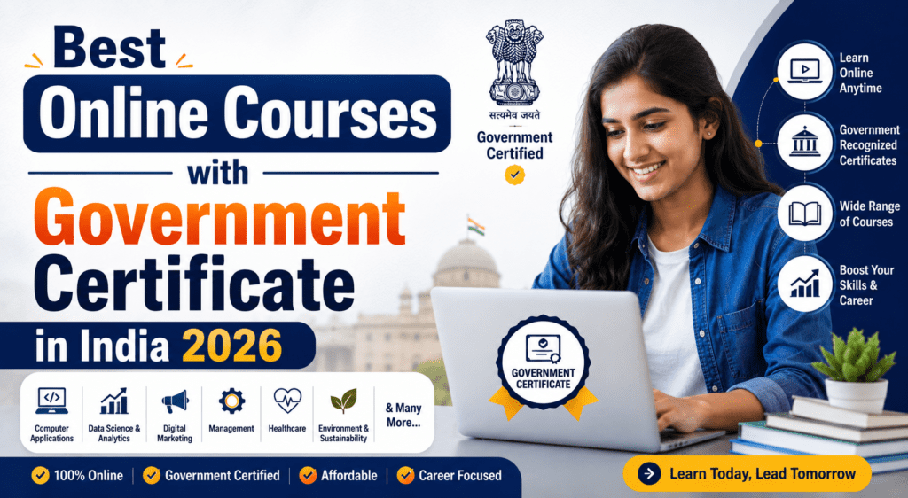 Best Online Courses with Government Certificate in India 2026