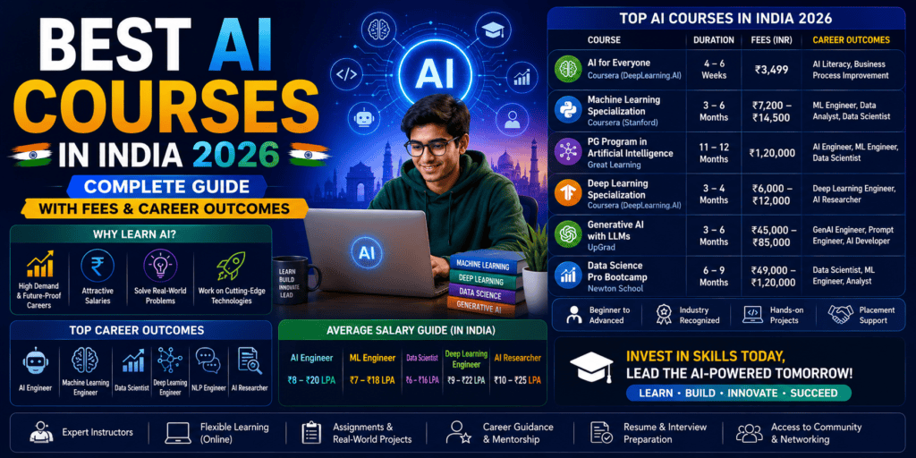 Best AI Courses in India 2026 Complete Guide with Fees & Career Outcomes