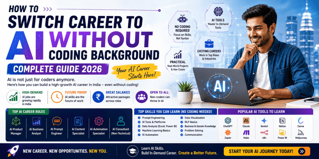 How to Switch Career to AI Without Coding Background