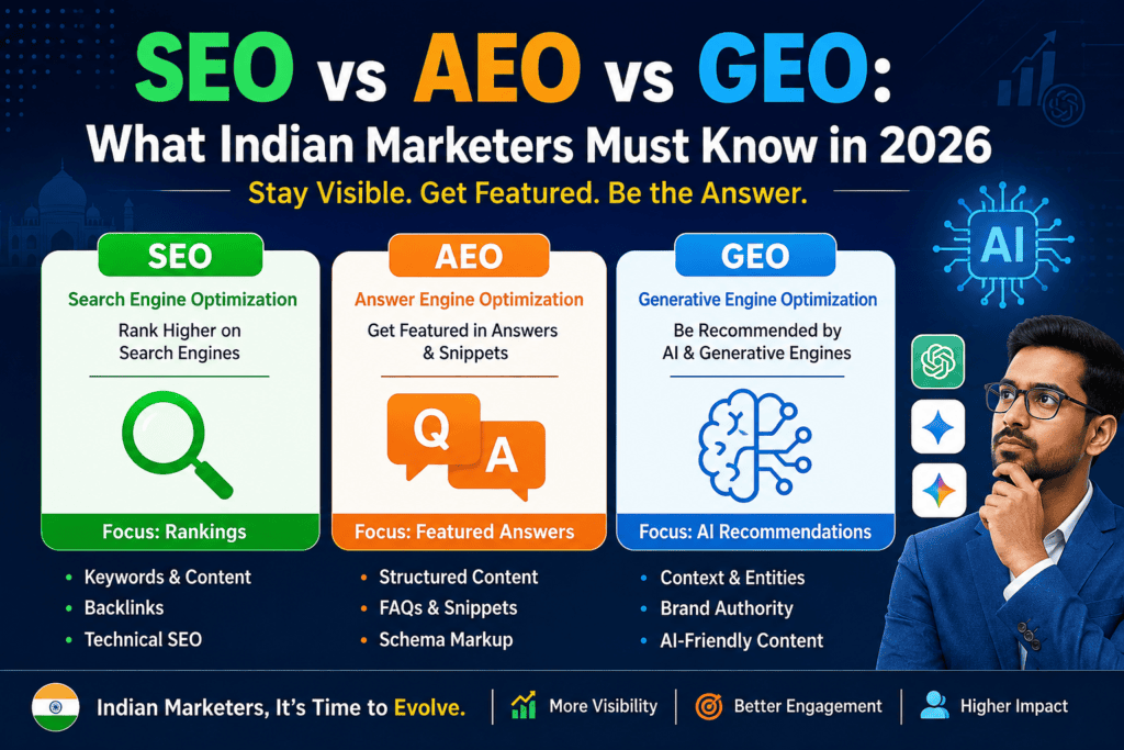 SEO vs AEO vs GEO