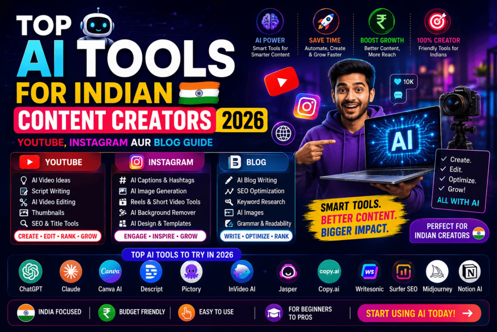 Top AI tools for Indian creators
